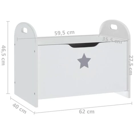 Children Storage Bench White 62x40x46.5 Cm MDF VidaXL 5 Children Storage Bench White 62x40x46.5 Cm MDF VidaXL - Image 3