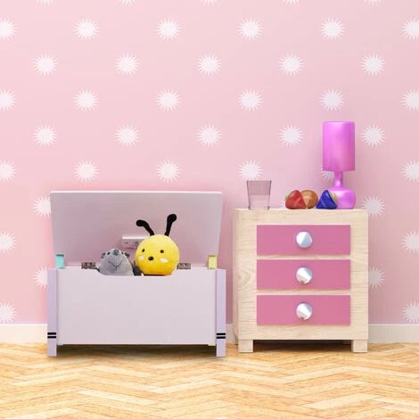 Relaxdays Children's Storage Bench, H X W X D: 54.5 X 60 X 35 Cm, MDF, Toy Chest With Lid, Multicoloured 4 Relaxdays Children's Storage Bench, H X W X D: 54.5 X 60 X 35 Cm, MDF, Toy Chest With Lid, Multicoloured - Image 2