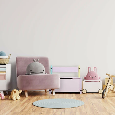 Relaxdays Children's Storage Bench, H X W X D: 54.5 X 60 X 35 Cm, MDF, Toy Chest With Lid, Multicoloured 7 Relaxdays Children's Storage Bench, H X W X D: 54.5 X 60 X 35 Cm, MDF, Toy Chest With Lid, Multicoloured - Image 5