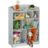 Relaxdays Children's Shelf, Storage Unit For Books, Toys And Games, Stable MDF Material, HxWxD: 100 X 71.5 X 34 Cm, Grey -Children Furniture Store 59685632 1