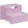 Relaxdays Kids Step Stool, 2 Steps, 25 X 33 X 36 Cm, Bathroom & Playroom, MDF, Stepstool For Sink & Toilet, Lilac/Pink -Children Furniture Store 61320676 1