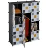 Relaxdays Shelving System, Plug-in Wardrobe, 8 Compartments, 2 Clothes Rods, HWD: 145 X 110 X 37 Cm, Multicoloured/Black 2 Relaxdays Shelving System, Plug-in Wardrobe, 8 Compartments, 2 Clothes Rods, HWD: 145 X 110 X 37 Cm, Multicoloured/Black -Children Furniture Store 61320874 1