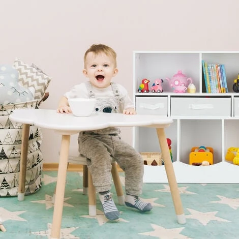 Relaxdays Children's Shelf For Toys & Books, Room Organiser, 8 Compartments, Girls & Boys, HWD: 75 X 80 X 40 Cm, White 5 Relaxdays Children's Shelf For Toys & Books, Room Organiser, 8 Compartments, Girls & Boys, HWD: 75 X 80 X 40 Cm, White - Image 3