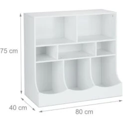 Relaxdays Children's Shelf For Toys & Books, Room Organiser, 8 Compartments, Girls & Boys, HWD: 75 X 80 X 40 Cm, White 10 Relaxdays Children's Shelf For Toys & Books, Room Organiser, 8 Compartments, Girls & Boys, HWD: 75 X 80 X 40 Cm, White -Children Furniture Store 61665553 4