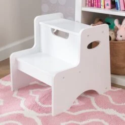 KidKraft Two-Step Stool - White - Children's Furniture