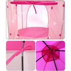 Kids Play Tents Children's Tent Pink Castle,Kids Teepee,Play Tent House,Baby Tent House,Garden Tent For Baby Play House -Children Furniture Store 64030379 4