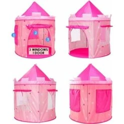 Kids Play Tents Children's Tent Pink Castle,Kids Teepee,Play Tent House,Baby Tent House,Garden Tent For Baby Play House -Children Furniture Store 64030379 5