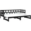 Pull-out Day Bed Black Solid Wood Pine 2x(90x190) Cm VidaXL -Children Furniture Store 65444669 1