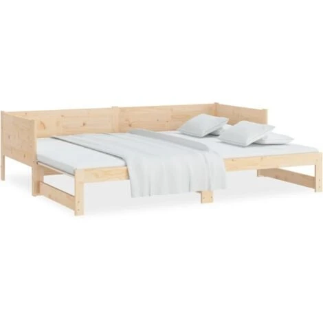 Pull-out Day Bed Solid Wood Pine 2x(90x190) Cm VidaXL 7 Pull-out Day Bed Solid Wood Pine 2x(90x190) Cm VidaXL - Image 5