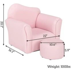 Children Single Sofa Bent Back Pink 9 Children Single Sofa Bent Back Pink -Children Furniture Store 66818717 3