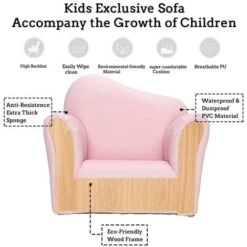 Children Single Sofa Bent Back Pink 10 Children Single Sofa Bent Back Pink -Children Furniture Store 66818717 4