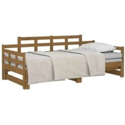 Pull-out Day Bed Honey Brown Solid Wood Pine 2x(80x200) Cm VidaXL