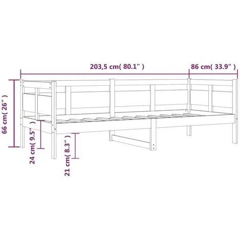 Day Bed Solid Wood Pine 80x200 Cm VidaXL 5 Day Bed Solid Wood Pine 80x200 Cm VidaXL - Image 3