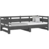 Pull-out Day Bed Grey Solid Wood Pine 2x(90x200) Cm VidaXL -Children Furniture Store 67865280 1