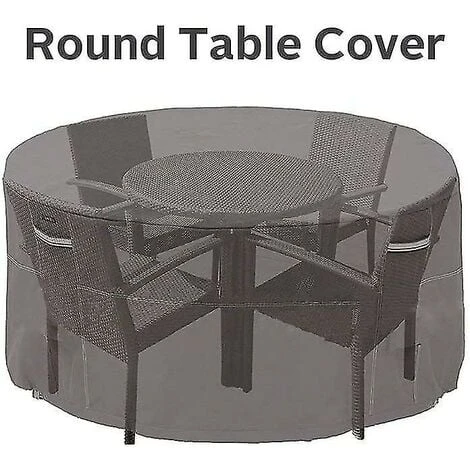 Garden Table Cover Waterproof Breathable Oxford Fabric Garden Furniture Cover, Round (128x71cm) 4 Garden Table Cover Waterproof Breathable Oxford Fabric Garden Furniture Cover, Round (128x71cm) - Image 2