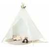 Lace Teepee Tent Sheer Lace Tipi Tent 5-Side Large Indoor & Outdoor Canopy White