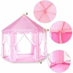 Children's Play Tent, Princess Castle Play Tent, Indoor Children's Playhouse, Girls Large Playhouse With LED Color Fairy Lights -Children Furniture Store 69691004 3