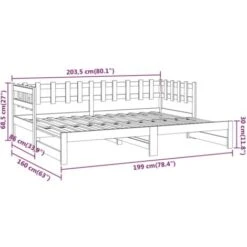 Pull-out Day Bed Black 2x(80x200) Cm Solid Wood Pine VidaXL 9 Pull-out Day Bed Black 2x(80x200) Cm Solid Wood Pine VidaXL -Children Furniture Store 70898198 3