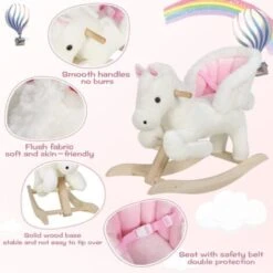 WOLTU Baby Rocking Horse Wooden Toddler Rocking Toy With Sound And Seat Safety -Children Furniture Store 71153592 3