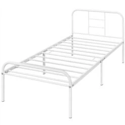Yaheetech 3ft Single Metal Bed Frame Iron Bed Foundation,White
