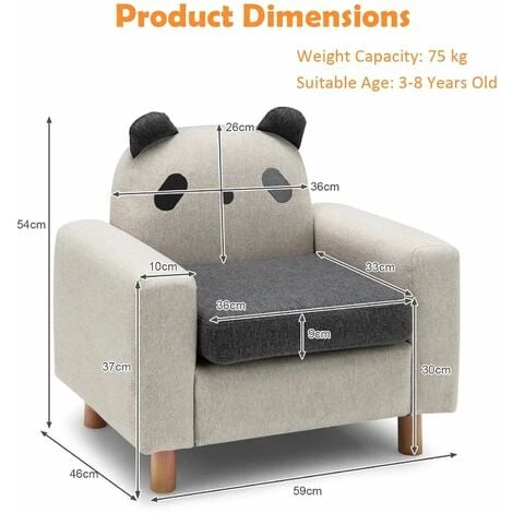 Kids Sofa Children Armrest Chair Animal Pattern Solid Construction Thick Cushion 4 Kids Sofa Children Armrest Chair Animal Pattern Solid Construction Thick Cushion - Image 2