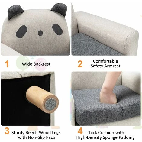 Kids Sofa Children Armrest Chair Animal Pattern Solid Construction Thick Cushion 6 Kids Sofa Children Armrest Chair Animal Pattern Solid Construction Thick Cushion - Image 4