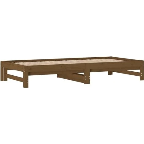 Pull-out Day Bed Honey Brown 2x(90x190) Cm Solid Wood Pine VidaXL 7 Pull-out Day Bed Honey Brown 2x(90x190) Cm Solid Wood Pine VidaXL - Image 5
