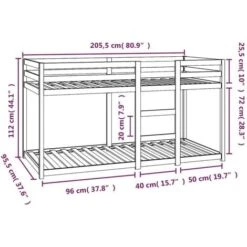 Bunk Bed Honey Brown 90x200 Cm Solid Wood Pine VidaXL -Children Furniture Store 72267205 3