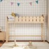 Livingandhome Pine Wood Loft Bed For Kids Room With Fence Rails 2 Livingandhome Pine Wood Loft Bed For Kids Room With Fence Rails -Children Furniture Store 74461237 1