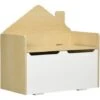 HOMCOM Toy Box Storage Bench Kids Toy Chest W/ Lid Pressure Rod - White -Children Furniture Store 74702670 1