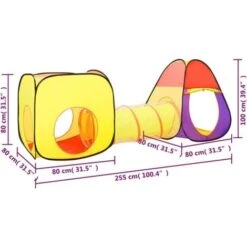 Children Play Tent Multicolour 255x80x100 Cm VidaXL -Children Furniture Store 75054590 3