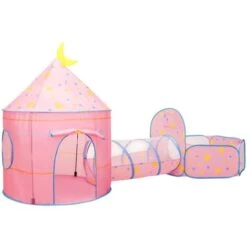 Children Play Tent Pink 301x120x128 Cm VidaXL -Children Furniture Store 75074424 4