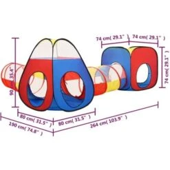 Children Play Tent Multicolour 190x264x90 Cm VidaXL -Children Furniture Store 75074444 3