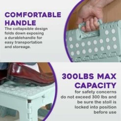 9" Folding Step Stool Non-slip, Non-slip Lightweight Design Folding Step Stool 300 Lb Capacity Meerschaum -Children Furniture Store 75323646 3