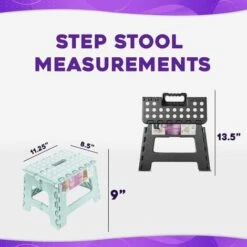 9" Folding Step Stool Non-slip, Non-slip Lightweight Design Folding Step Stool 300 Lb Capacity Meerschaum -Children Furniture Store 75323646 5