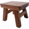 Small Wooden Step Stool For Kids, Non-Slip Square Seat For Kitchen, Bathroom (Dark Coffee) -Children Furniture Store 75324254 1