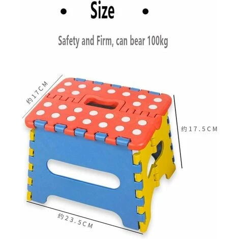 Portable Folding Step Stool, Small Folding Step, Non-Slip Step, Folding Stool For Kids And Adults, Maximum Weight 220 Pounds, Suitable For Kitchen, Bathroom, Garden (Random Color) 5 Portable Folding Step Stool, Small Folding Step, Non-Slip Step, Folding Stool For Kids And Adults, Maximum Weight 220 Pounds, Suitable For Kitchen, Bathroom, Garden (Random Color) - Image 3
