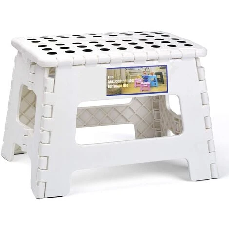 Folding And Portable Stool For Kids And Adults, Small Plastic Foldable Step Stool, Non-Slip For Kitchen, Bathroom, Garden, Bedroom, 22cm, White 3 Folding And Portable Stool For Kids And Adults, Small Plastic Foldable Step Stool, Non-Slip For Kitchen, Bathroom, Garden, Bedroom, 22cm, White