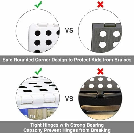 Folding And Portable Stool For Kids And Adults, Small Plastic Foldable Step Stool, Non-Slip For Kitchen, Bathroom, Garden, Bedroom, 22cm, White 5 Folding And Portable Stool For Kids And Adults, Small Plastic Foldable Step Stool, Non-Slip For Kitchen, Bathroom, Garden, Bedroom, 22cm, White - Image 3