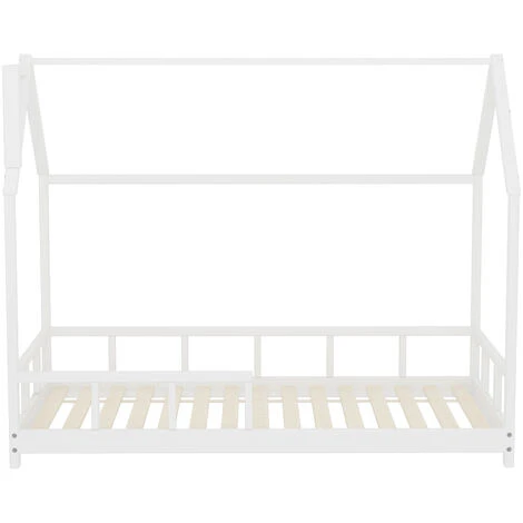 Livingandhome White Solid Pine Wood Frame House Double Kids Bedstead 7 Livingandhome White Solid Pine Wood Frame House Double Kids Bedstead - Image 5