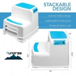 Two Step Kids Step Stools , Blue - Child, Toddler Safety Steps For Bathroom, Kitchen And Toilet Potty Training - Non Slip Feet, Textured Friction Grip, 9 Two Step Kids Step Stools , Blue - Child, Toddler Safety Steps For Bathroom, Kitchen And Toilet Potty Training - Non Slip Feet, Textured Friction Grip, -Children Furniture Store 76311726 3