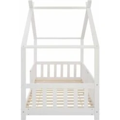 House Bed With Storage Shelf And Two Large Drawers With Storage Space And Fireplace Shape For Children's And Teenagers' Rooms (without Mattress) (white 2 Drawers, 90 X 200 Cm) -Children Furniture Store 76957149 3