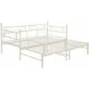 Single Metal Sofa Bed Day Bed With Trundle Bed, Can Be Extended From 95-177 Cm, White -Children Furniture Store 76957157 1