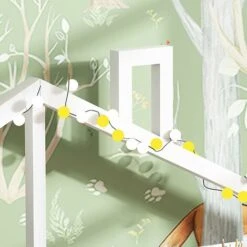 Children's Bed, Beautiful House Bed, Made Of Solid Wood With Fence And Slatted Frame, With Storage Shelf, Fireplace Shape For Children's And Teenagers' Rooms (White, 90 X 200 Cm) 10 Children's Bed, Beautiful House Bed, Made Of Solid Wood With Fence And Slatted Frame, With Storage Shelf, Fireplace Shape For Children's And Teenagers' Rooms (White, 90 X 200 Cm) -Children Furniture Store 76957313 4