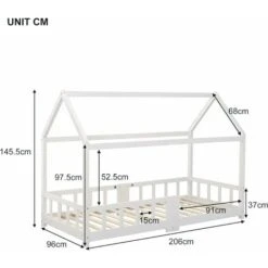 Children's Bed 90 X 200 Cm, Pine Wood Children's Bed, With Blackboard, Slatted Frame, Fall Protection, Made Of Pine Wood (without Mattress) -Children Furniture Store 76957510 3