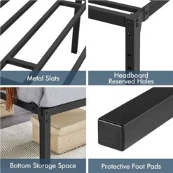 Yaheetech 3ft Single Metal Platform Bed Frame 9 Yaheetech 3ft Single Metal Platform Bed Frame -Children Furniture Store 77471437 3