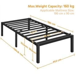 Yaheetech 3ft Single Metal Platform Bed Frame 11 Yaheetech 3ft Single Metal Platform Bed Frame -Children Furniture Store 77471437 5