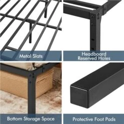 Yaheetech King Size Metal Platform Bed Frame -Children Furniture Store 77471438 4