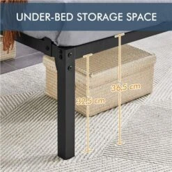 Yaheetech 4ft6 Double Metal Platform Bed Frame -Children Furniture Store 77471439 3