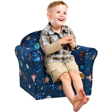 HOMCOM Kids Mini Armchair, Planet-Themed Chair W/ Wooden Frame, Non-Slip Feet 3 HOMCOM Kids Mini Armchair, Planet-Themed Chair W/ Wooden Frame, Non-Slip Feet